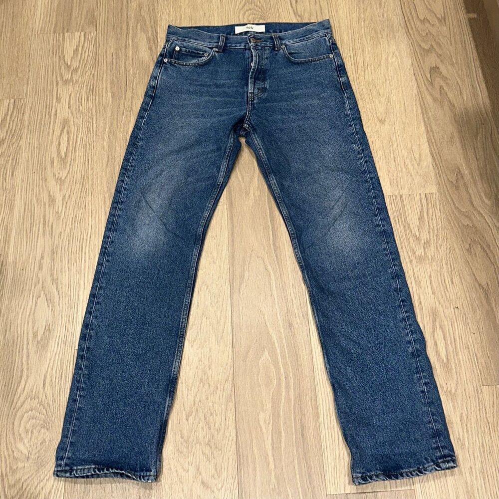 Sefr Straight Cut Blue Jeans Made In Italy Cotton Designer 32x31 (Tagged 30)